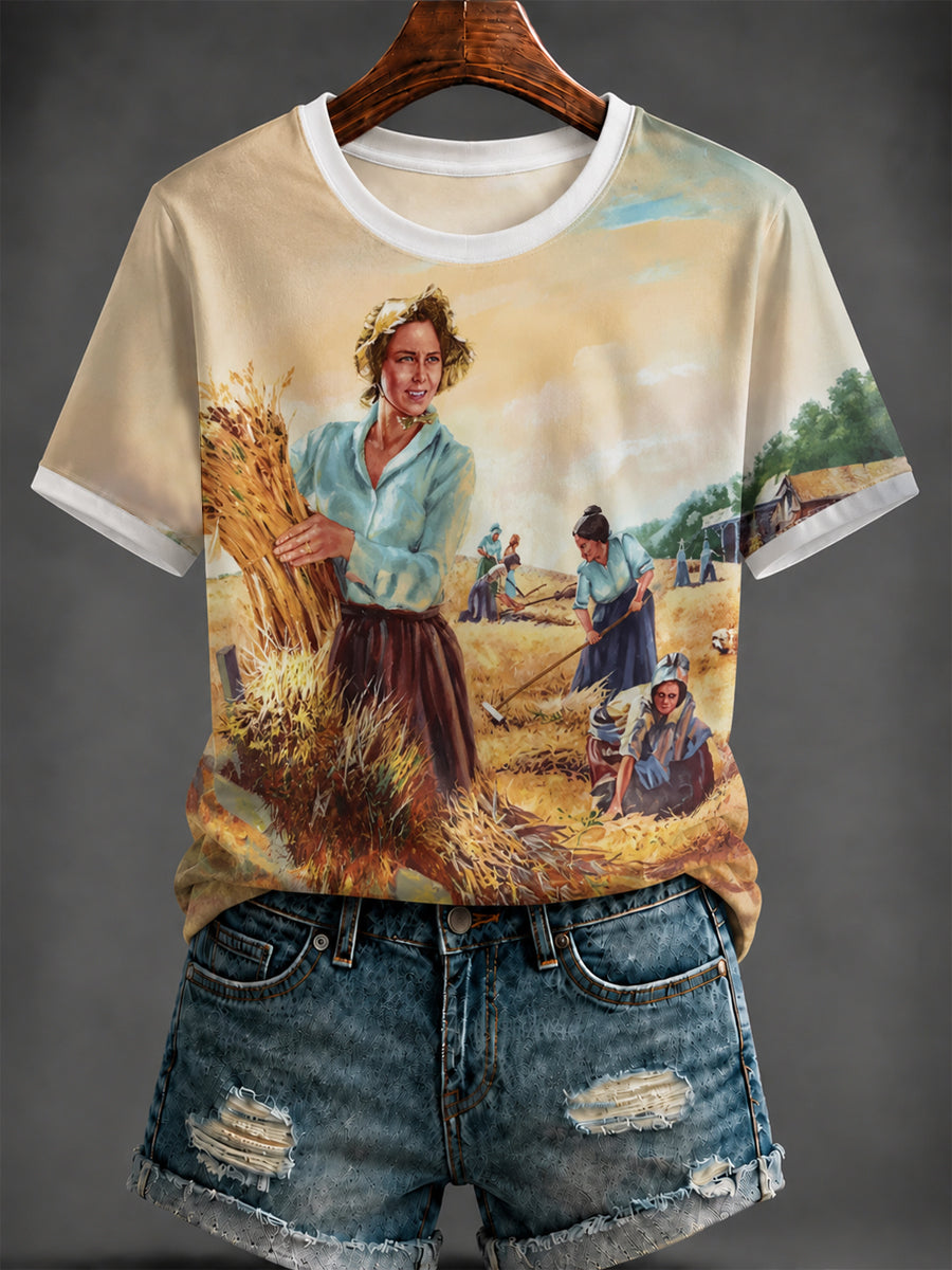 Women's Rural America Printed T-shirt