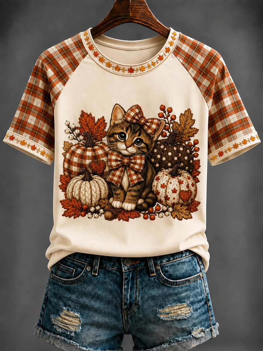 Women's Autumn pumpkin Printed T-shirt