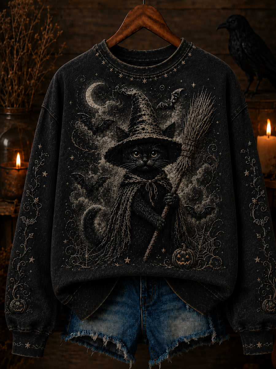 Women's Vintage Halloween Regular Sweatshirt