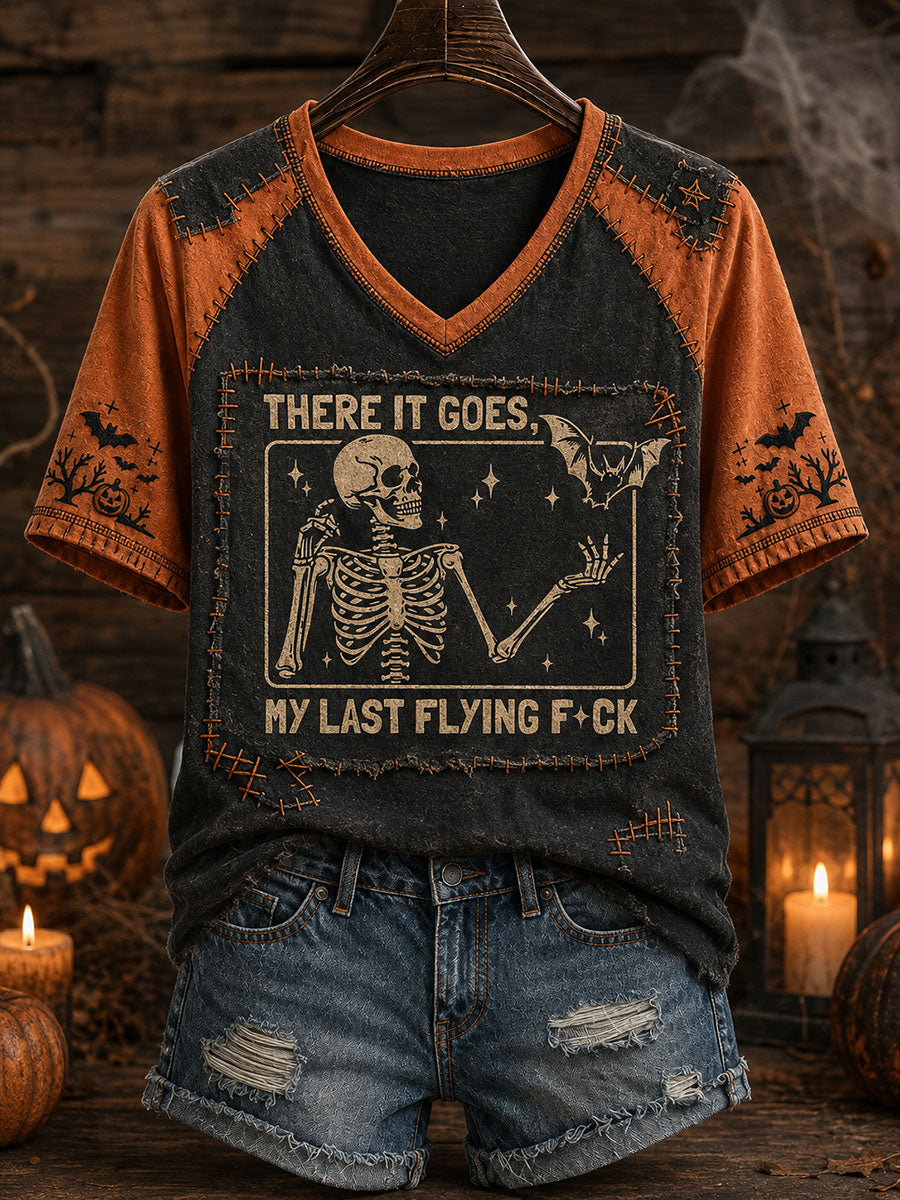 Women's There It Goes My Last Flying F*ck V-neck T-shirt