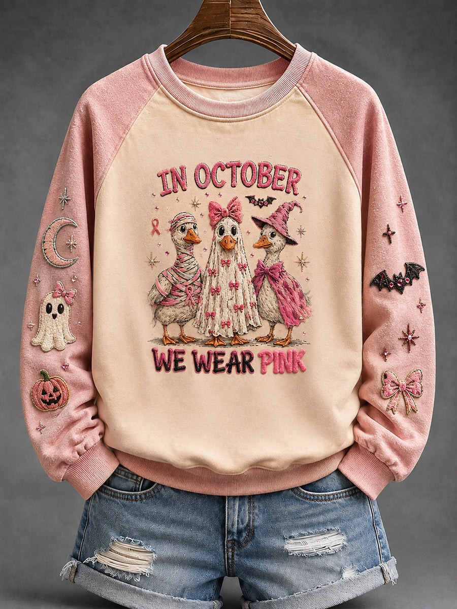 Breast Cancer Awareness “In October We Wear Pink” Sweatshirt