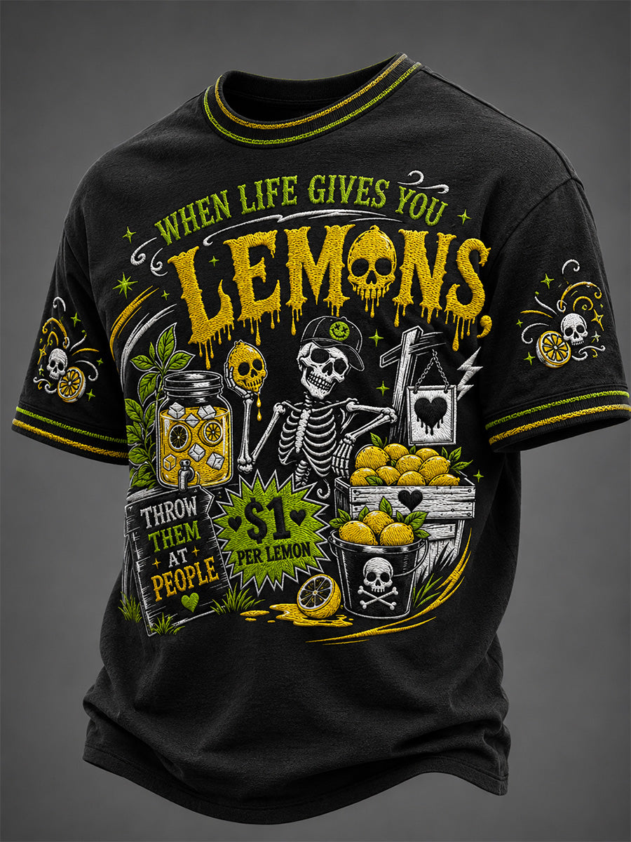 Men's When Life Gives You Lemons Print Casual Tee