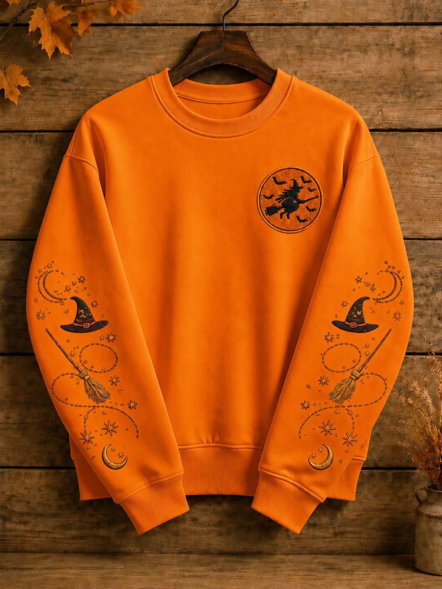 Women's Halloween Gothic Witch Casual Regular Sweatshirt