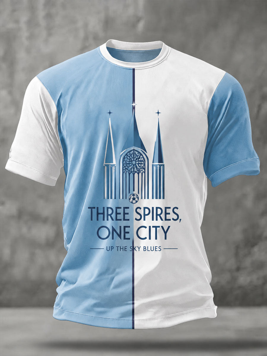 Men's UK Coventry Football Lover Blue Art Printed T-shirt
