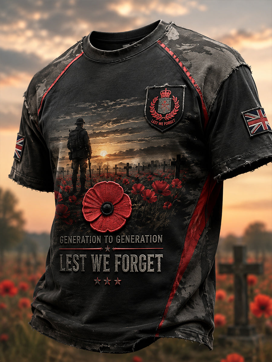 Men's British Remembrance Day Short Sleeves T-Shirt
