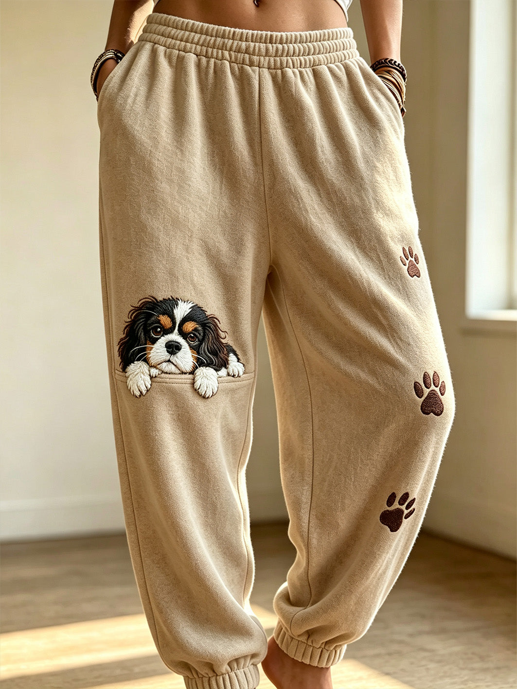 Women's Cute Dog Pattern Printed Casual Sweatpants