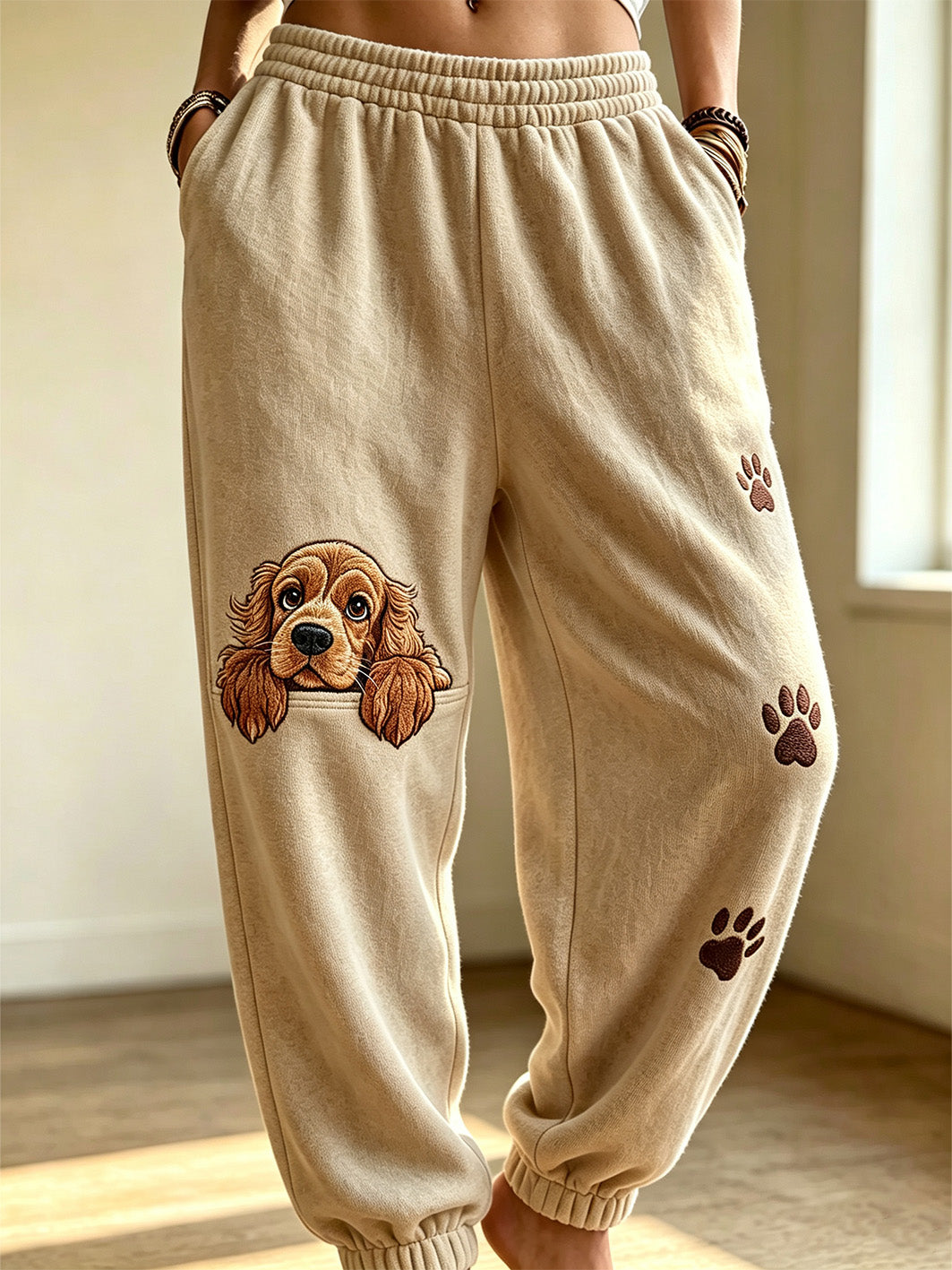 Women's Cute Dog Pattern Printed Casual Sweatpants