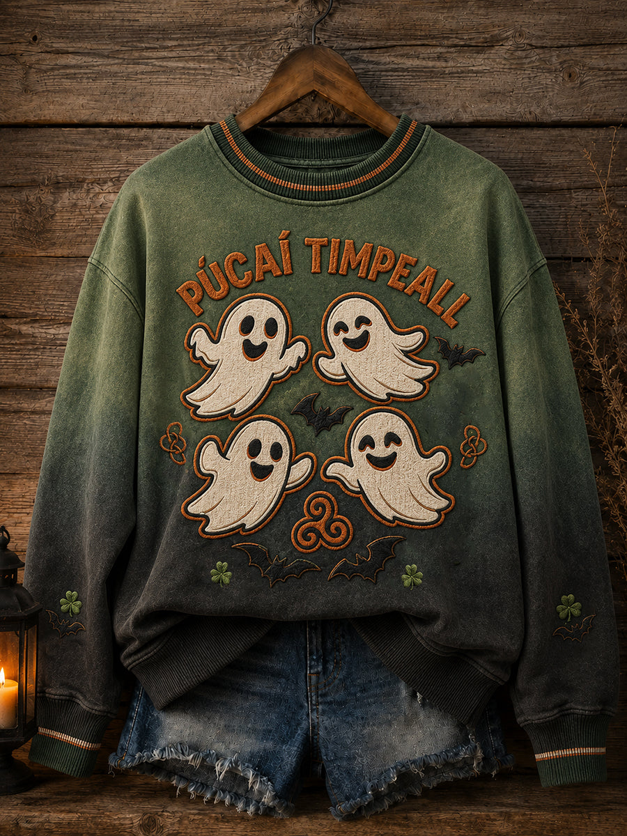 Women's Irish Halloween Samhain Print Sweatshirt