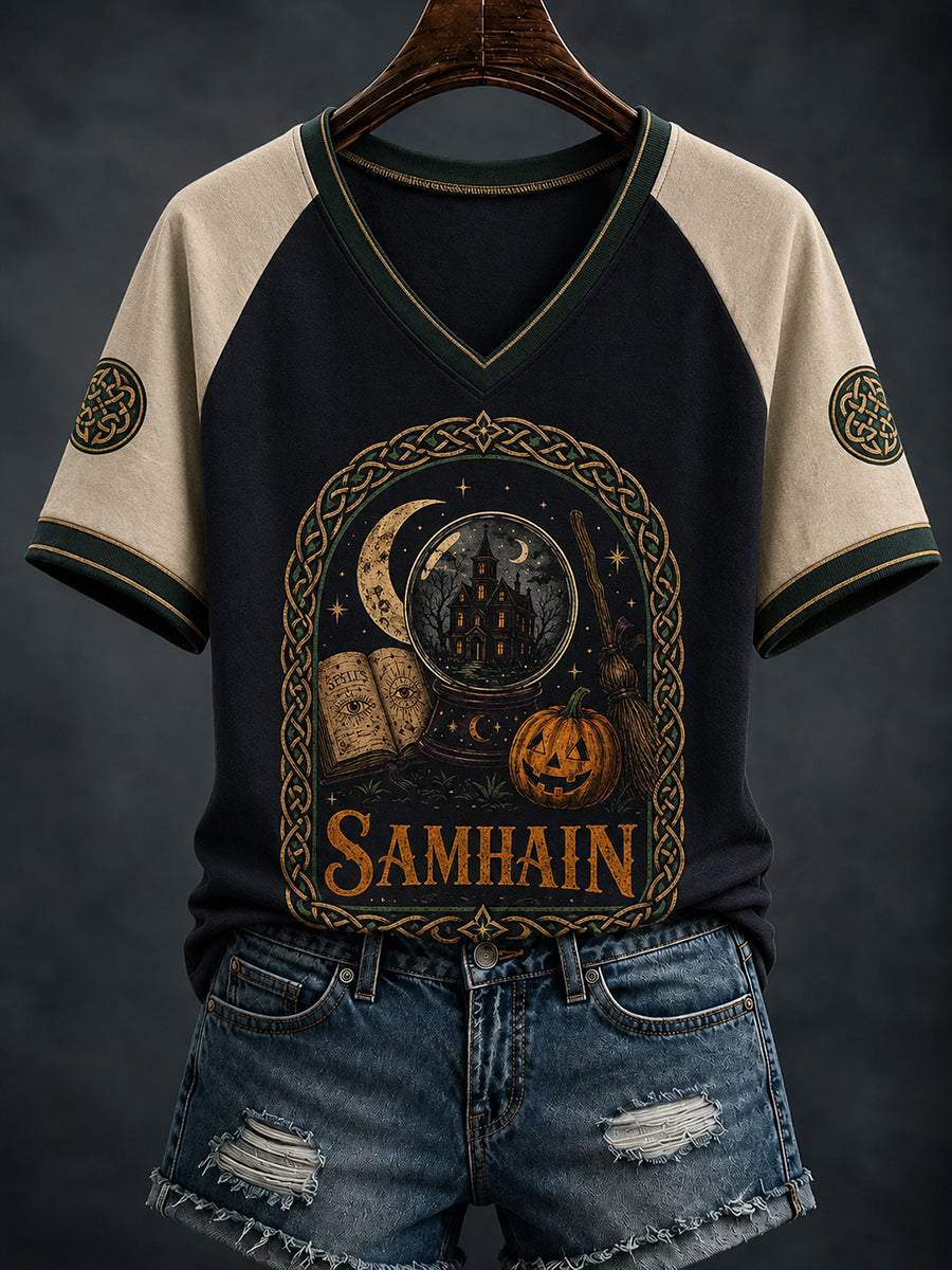 Women's Irish Halloween Samhain Print T-shirt
