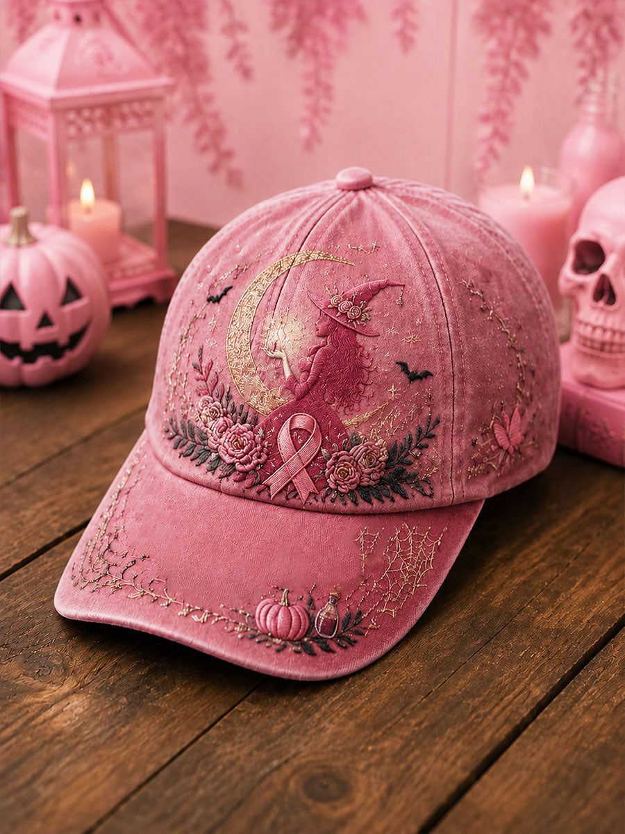 Breast Cancer Awareness Halloween Witch-Themed Casual Unisex Hat