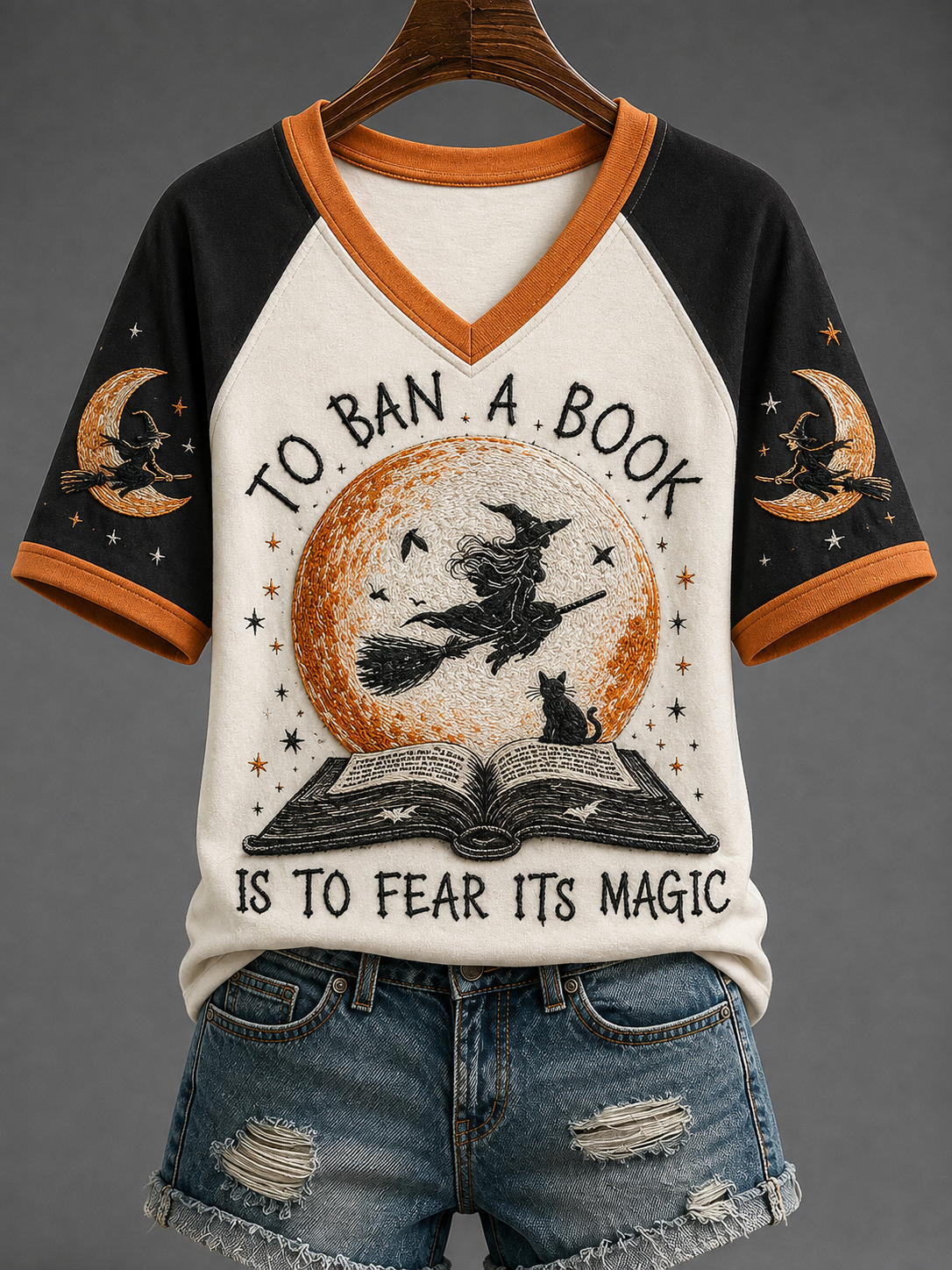 Women's To Ban A Book Is To Fear Its Magic V-neck Off-shoulder Short-sleeved T-shirt