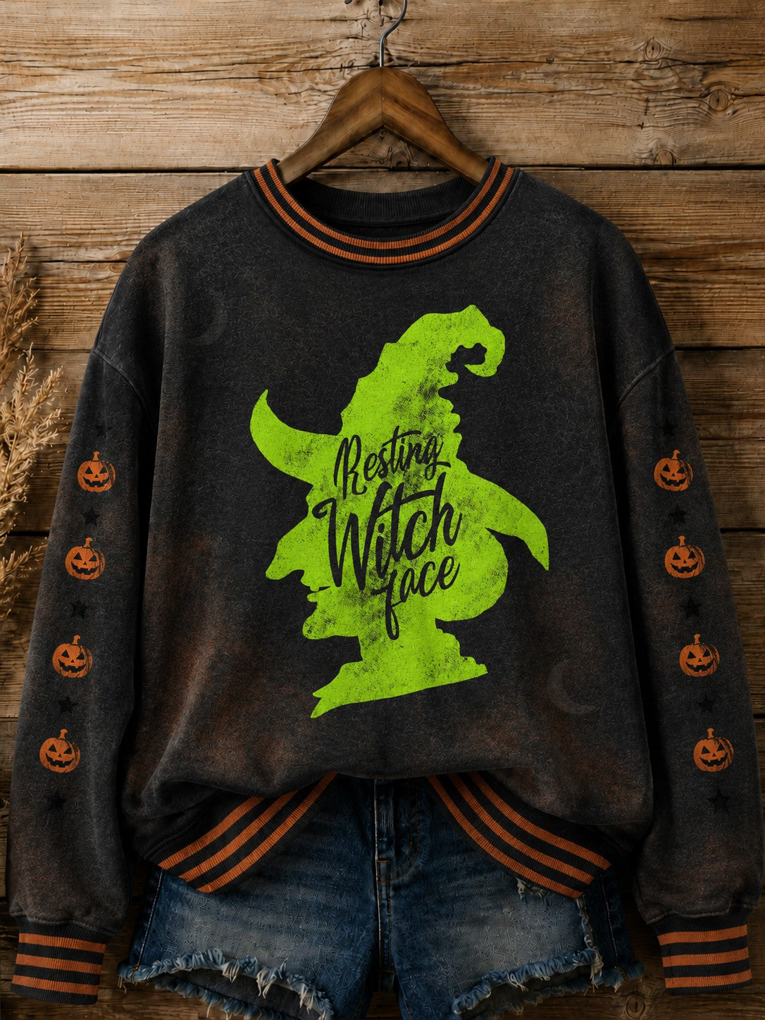 Women's Halloween Witch Printed Sweatshirt