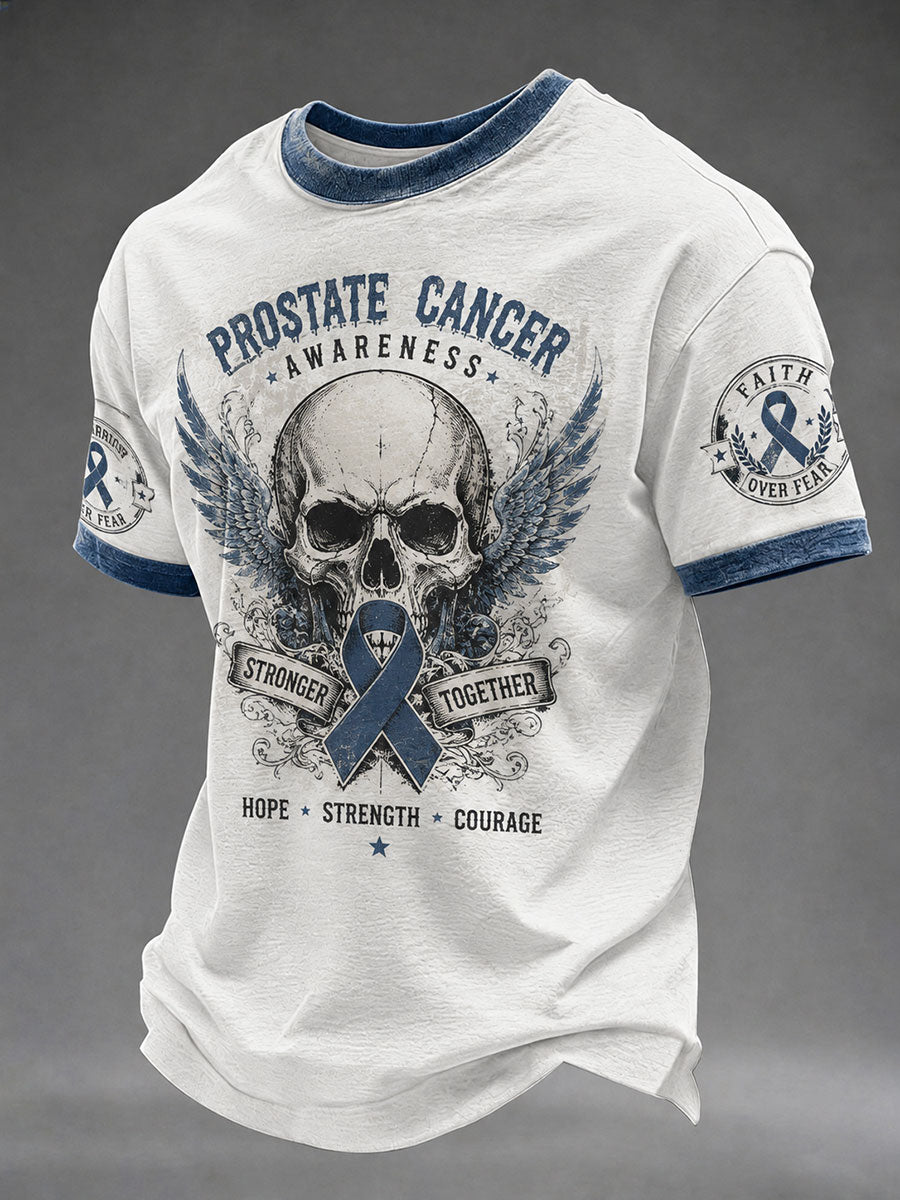 Men's Prostate Cancer Print Casual T-Shirt