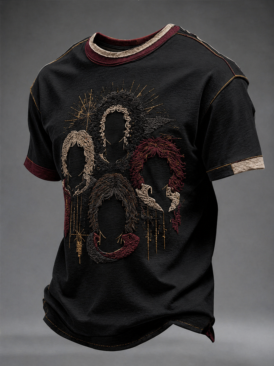 Men's UK Music Lover Q Art Printed short sleeves t-shirt