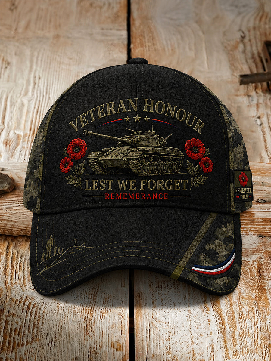 Men's Vintage Military Veteran Commemorative Print Hat