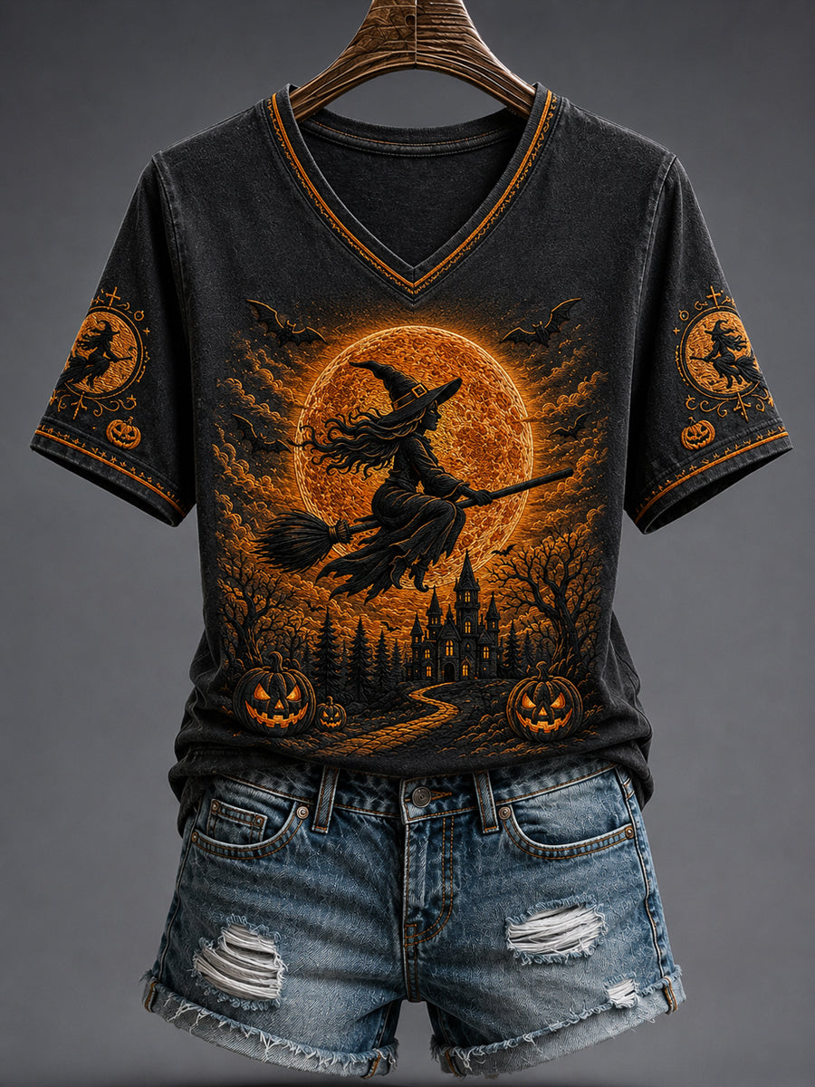 Women's Halloween Salem Witch Short Sleeve T-shirt