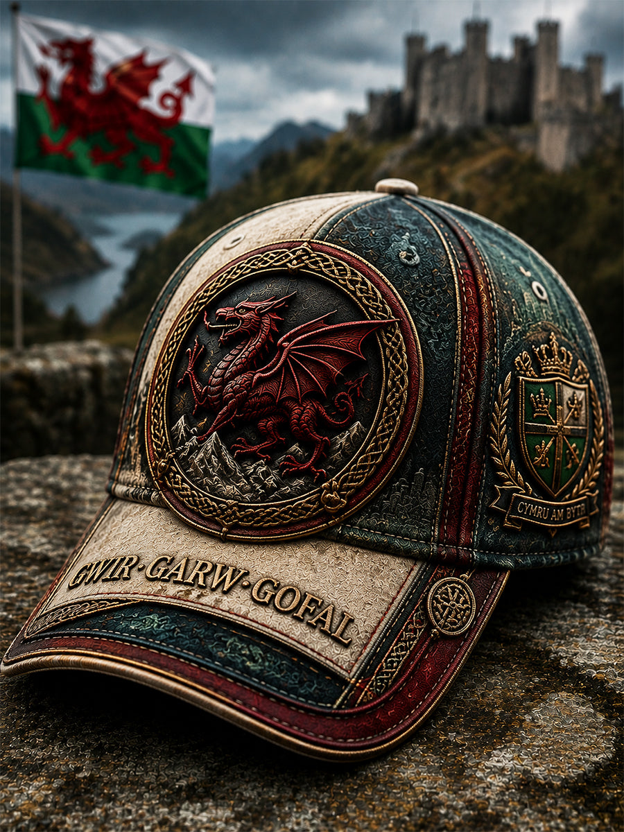 Unisex Welsh Red Dragon Printed Hat