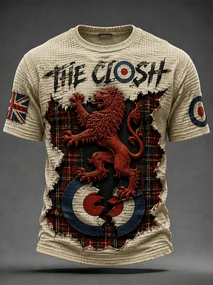 Men's UK Mods Music Lover The Clash Printed Waffle T-shirt