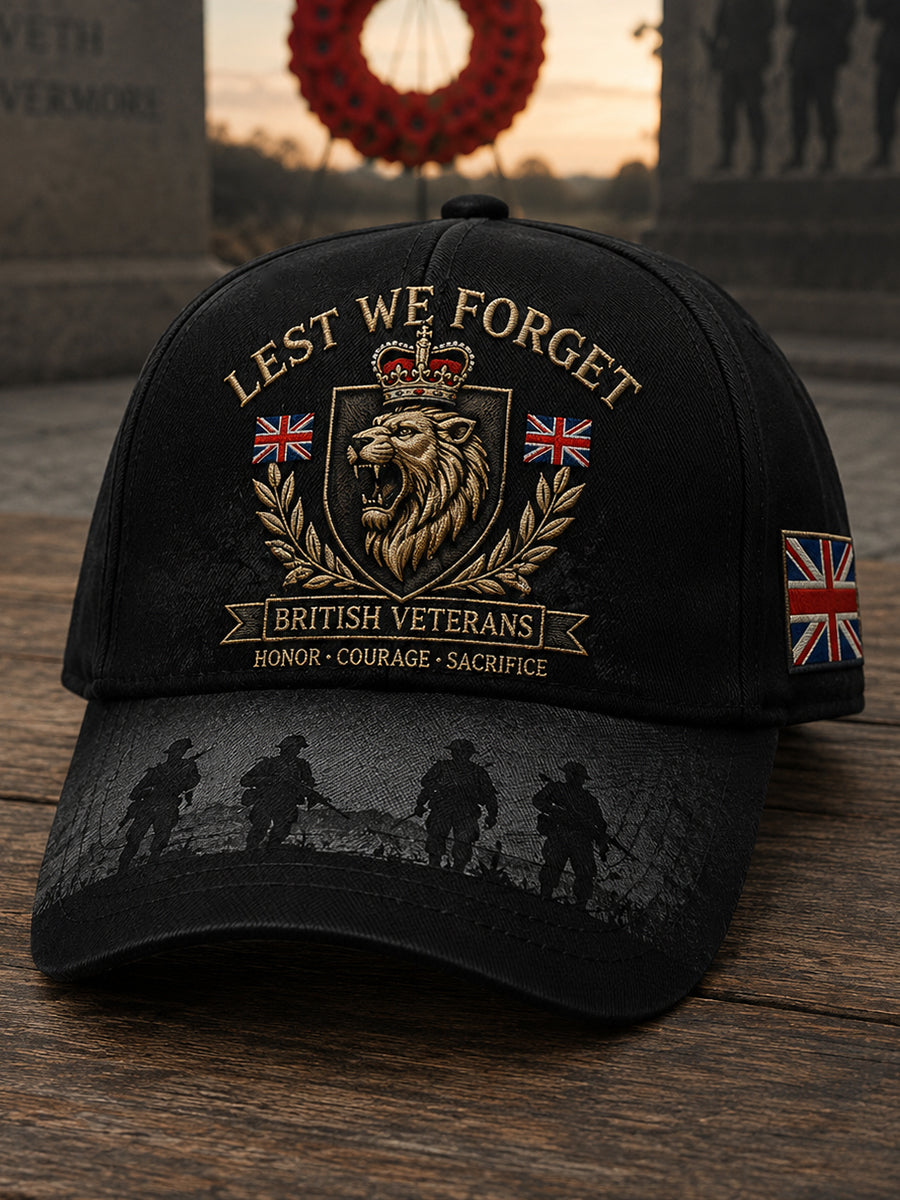 Men's Vintage-Style Hat With Military Commemorative Print