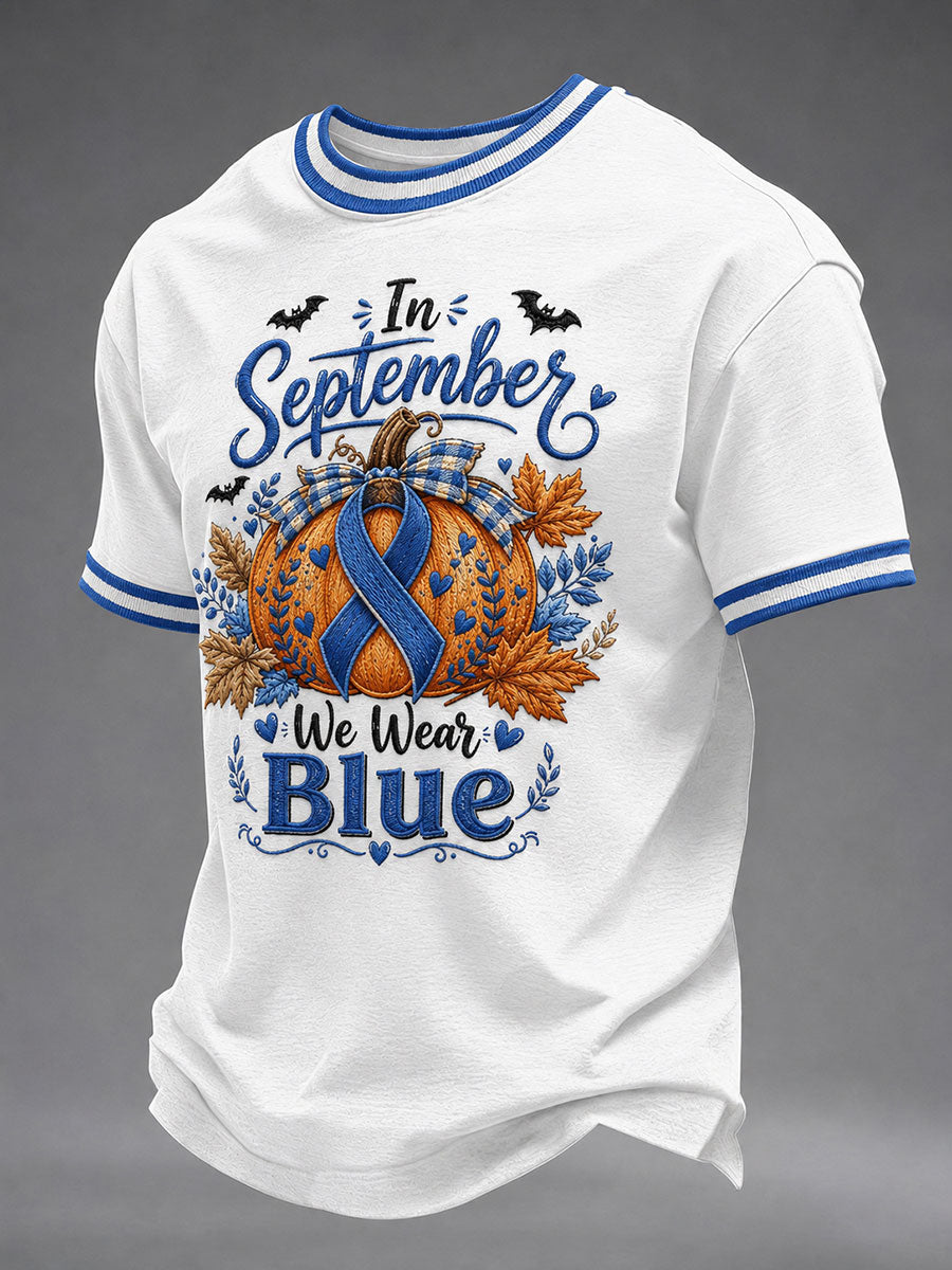 Men's Prostate Cancer Awareness Printed Casual T-Shirt