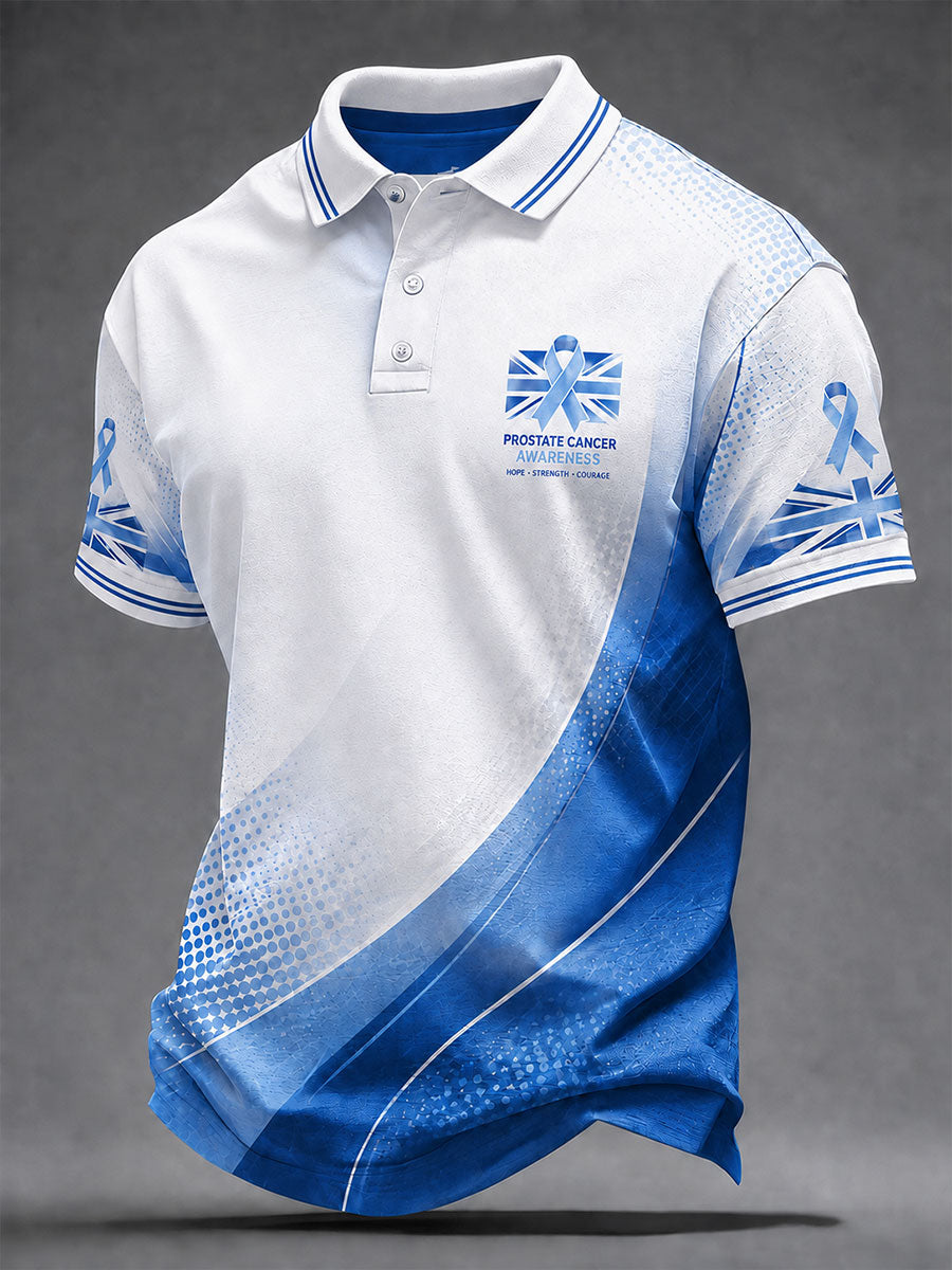 Men's Prostate Cancer Awareness Printed Casual Top