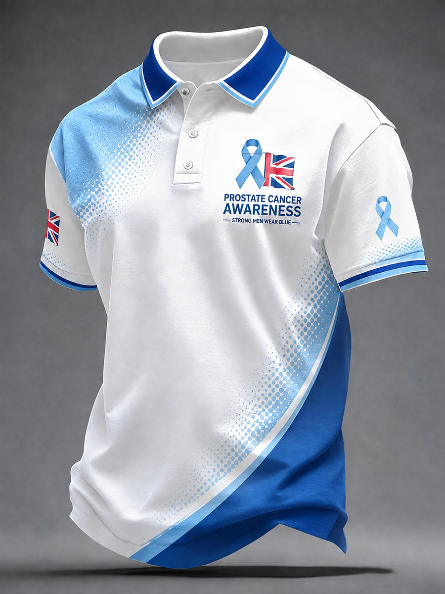 Men's Prostate Cancer Awareness Printed Casual Top