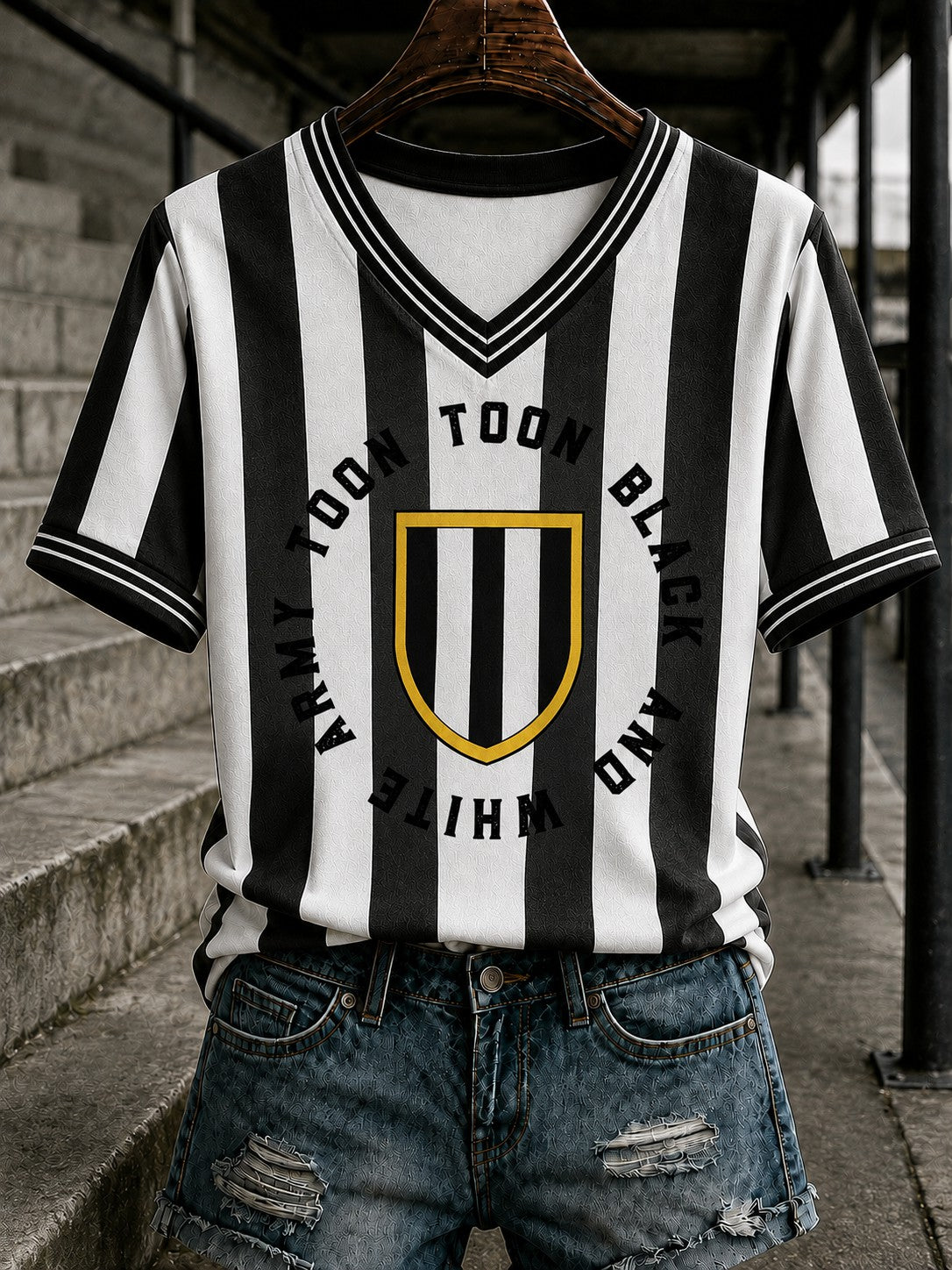Women's Football Printed V-neck T-shirt
