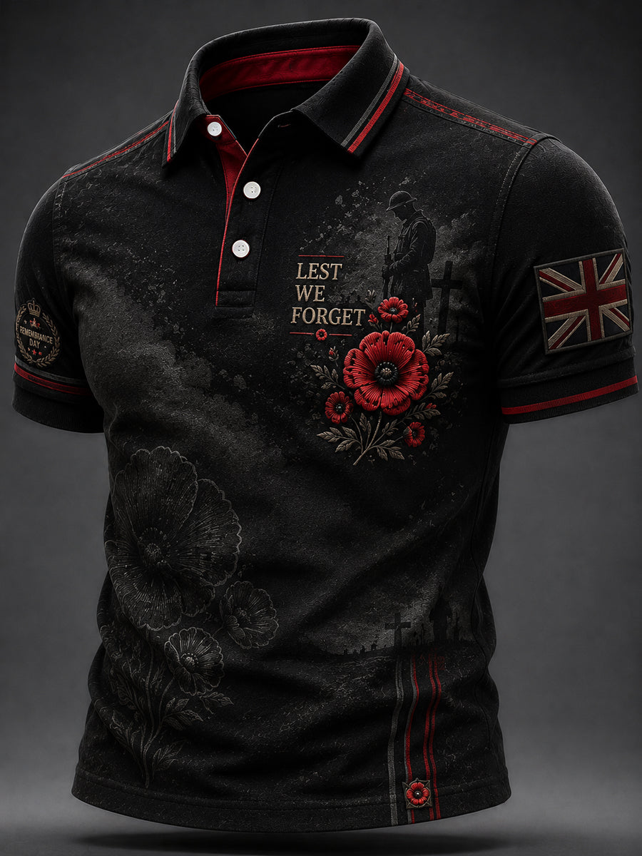Men's Remembrance Day Print Casual Top