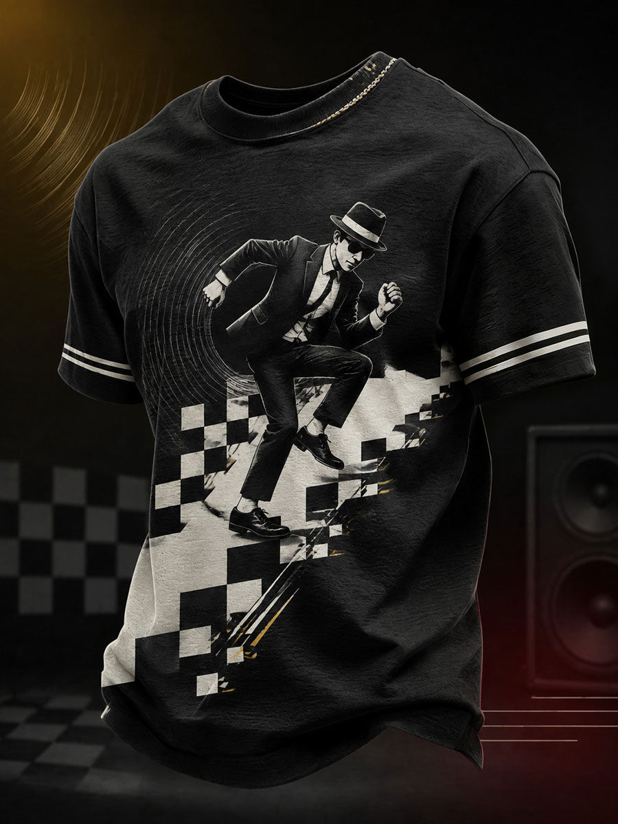 Men's Ska Revival Style Printed T-shirt