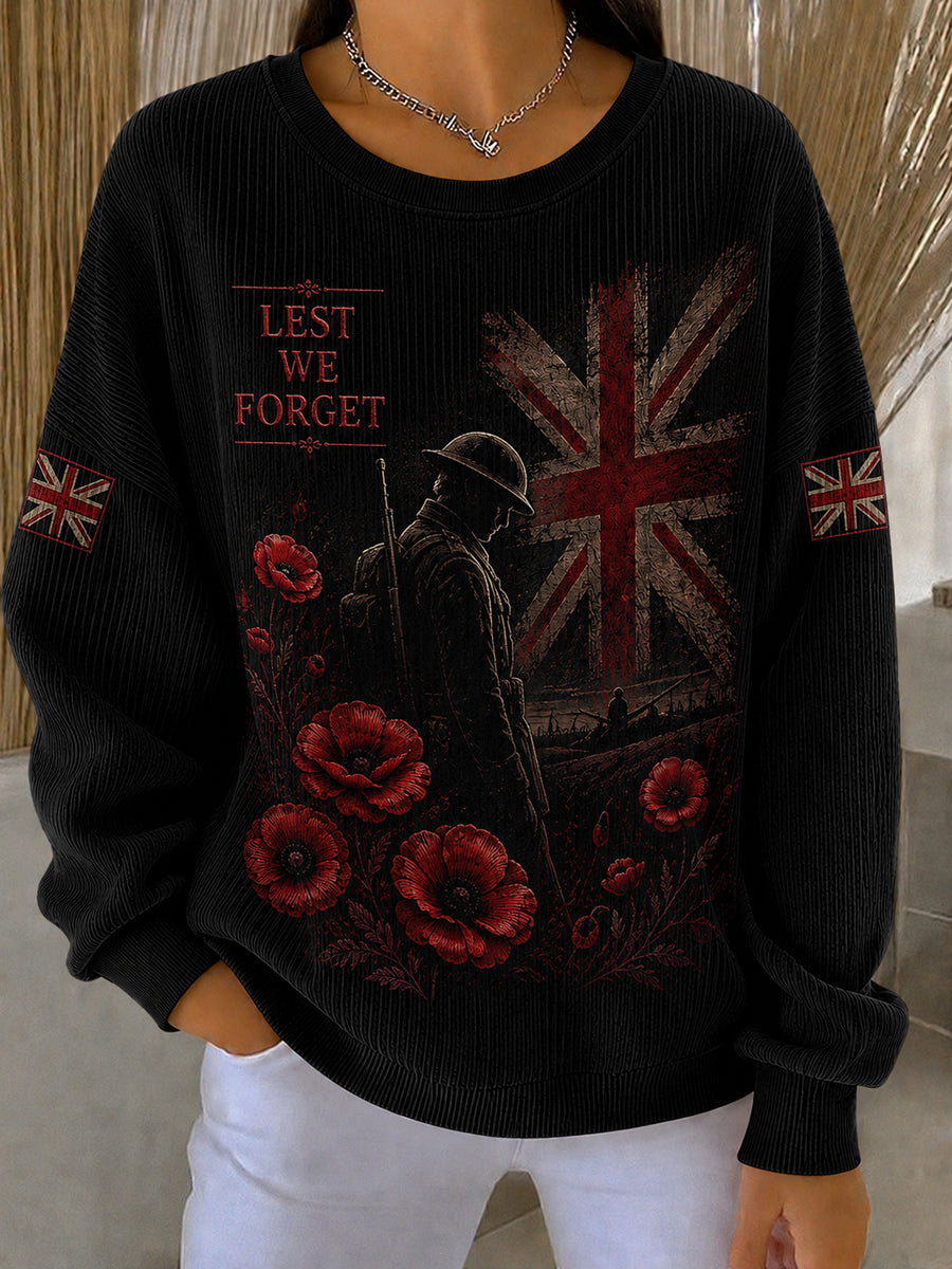 Women's Remembrance Day Print Casual Sweatshirt