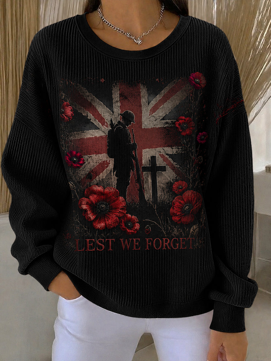 Women's Remembrance Day Print Casual Sweatshirt