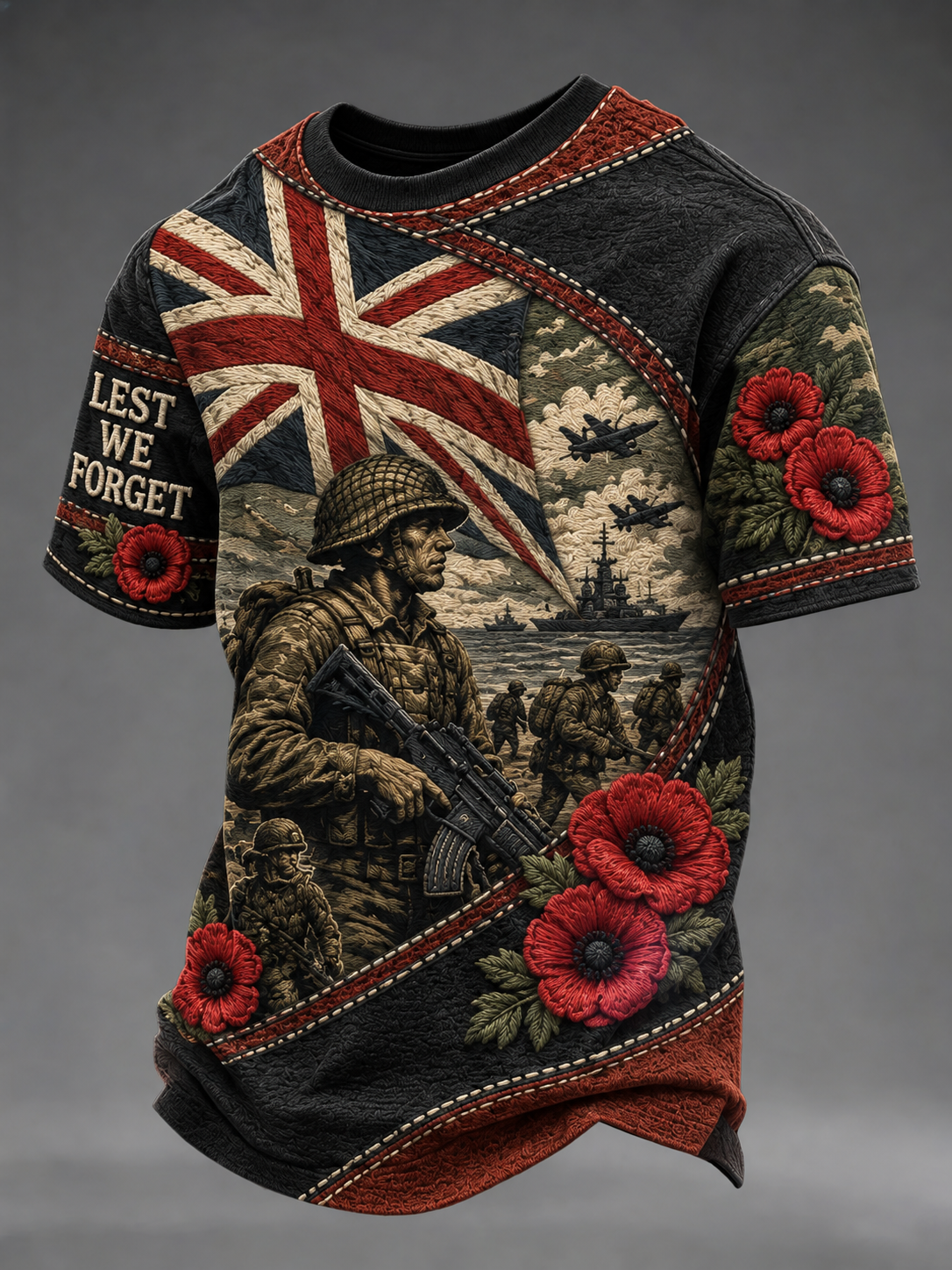 Men's Remembrance Day Lest We Forget Short Sleeves T-shirt