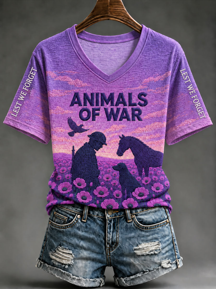 Women's Lest For Get Animals Of War Short-sleeved T-shirt