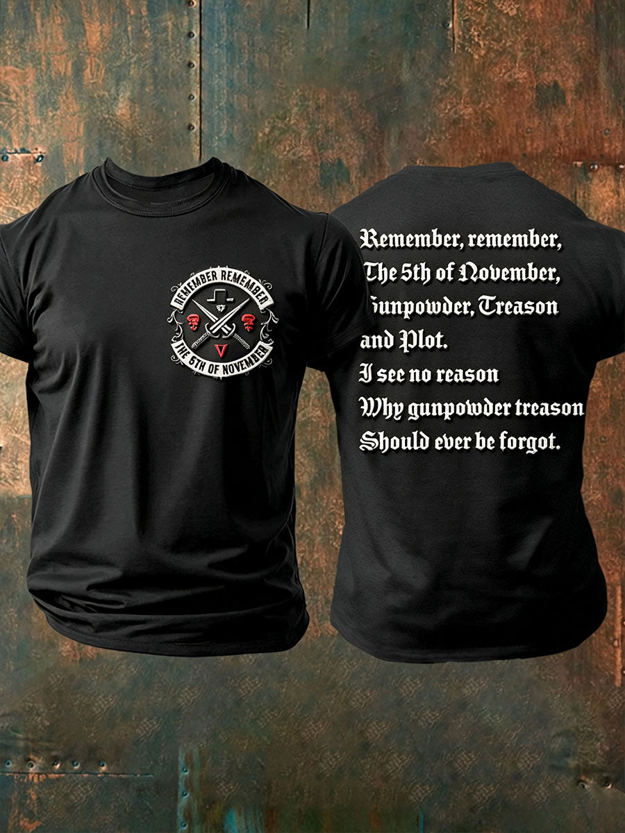 Men's Guy Fawkes Night Printed T-shirt