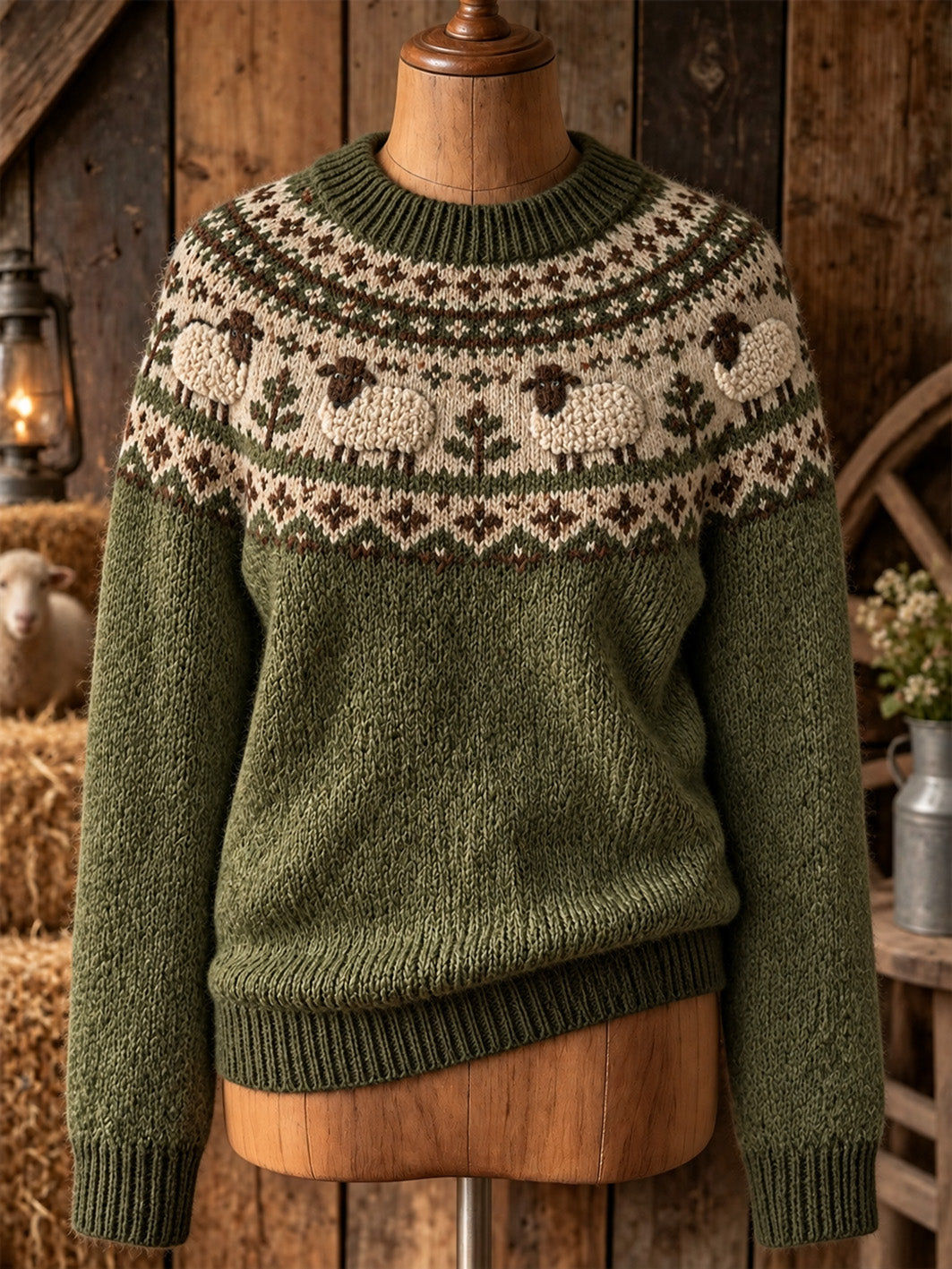 Women's sheep pattern design casual long-sleeve sweater