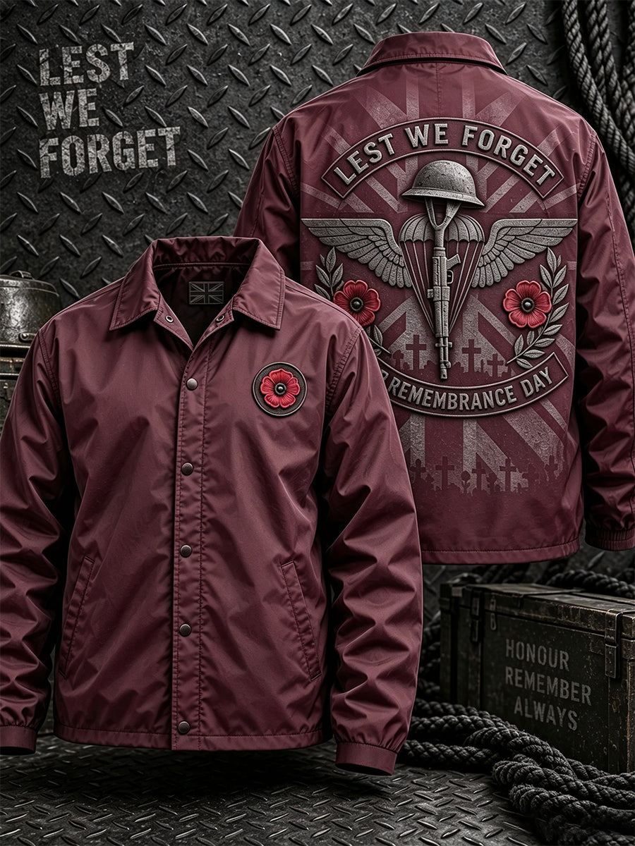 Men's Remembrance Day Lest We Forget Button-Down Jacket