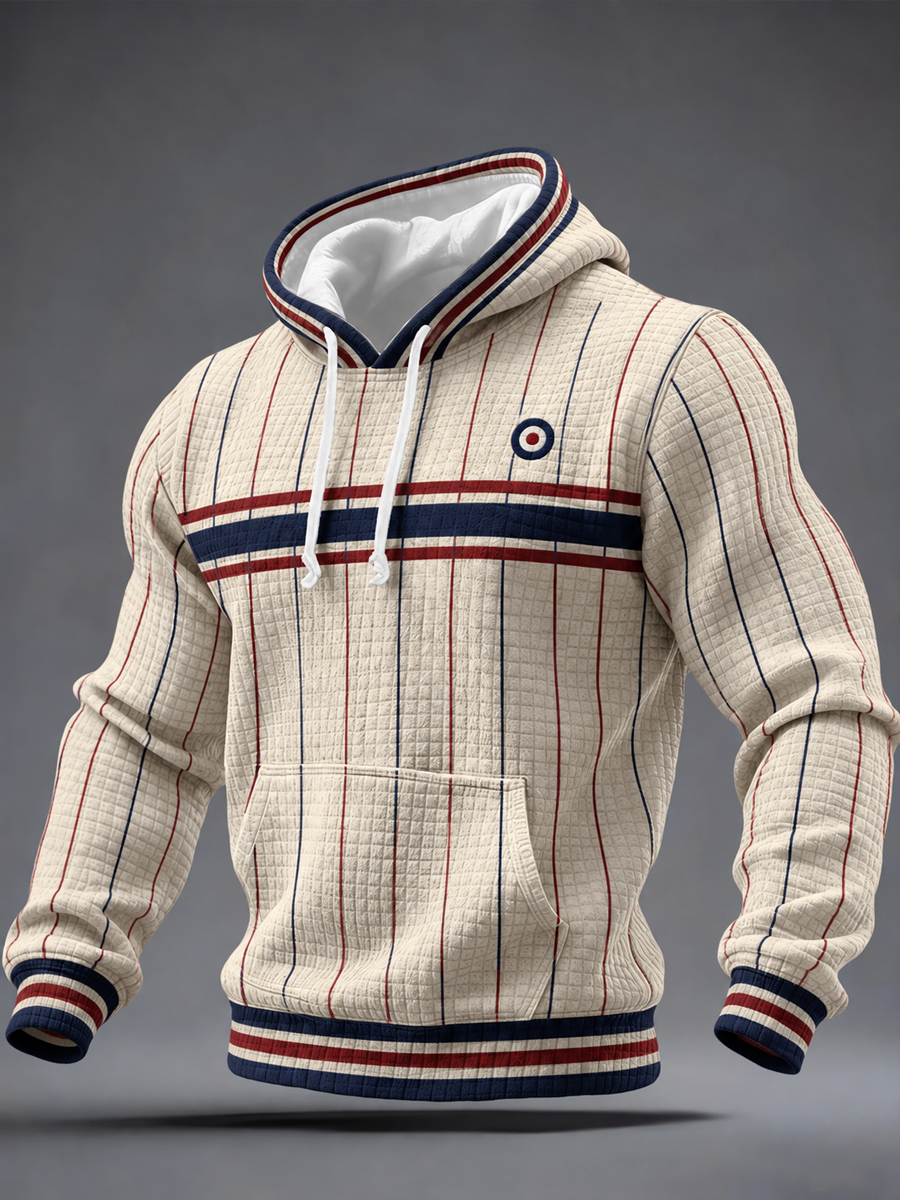 Men's Mods Culture UK Music Lover Printed Checkered Cotton Hoodie