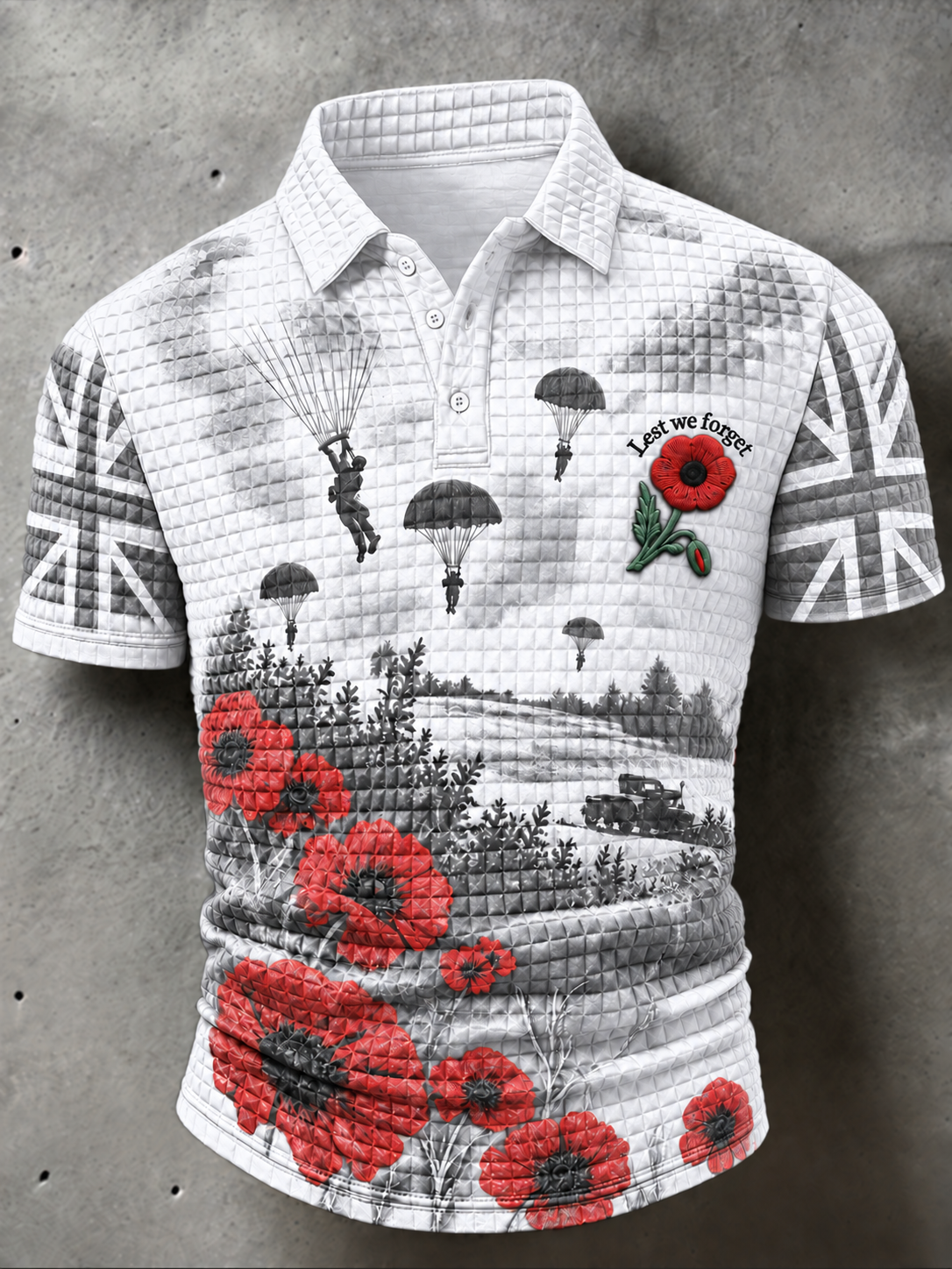 Men's Remembrance Day Lest We Forget polo shirt