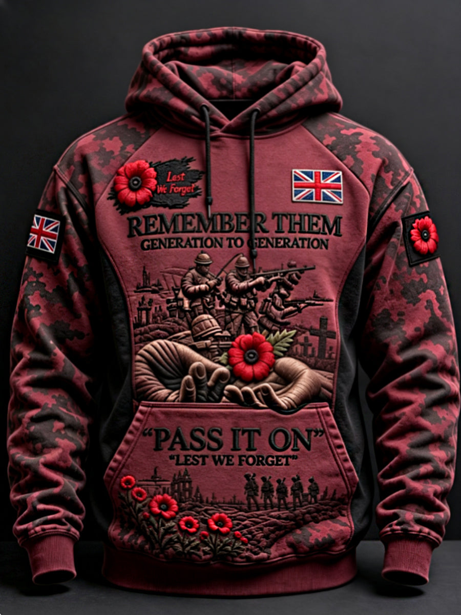 Men's Remembrance Day Lest We Forget Hoodie