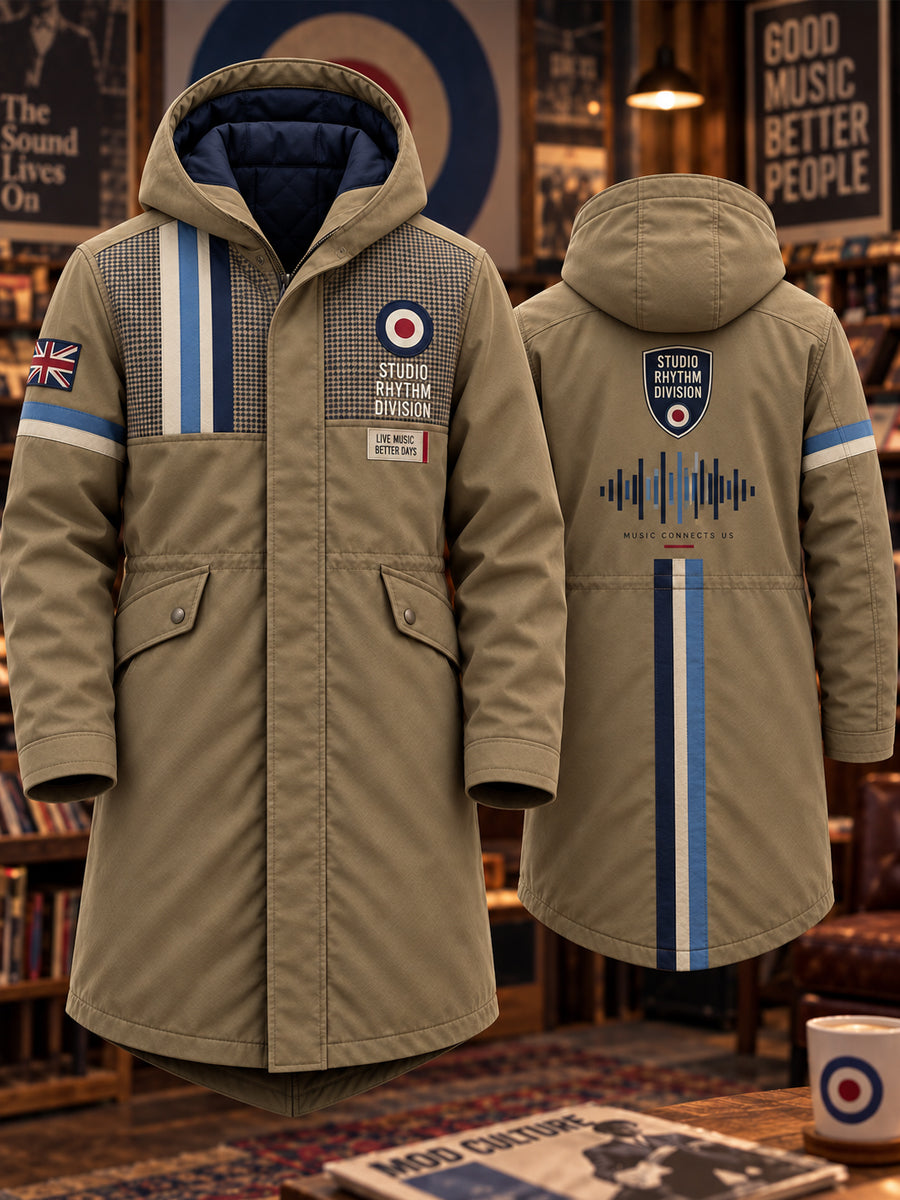 Men's aul Weller Mod Culture Printed Hooded Long Coat