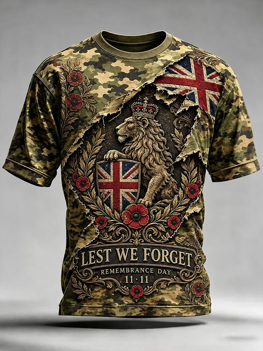 Men's Lest We Forget Print T-shirt