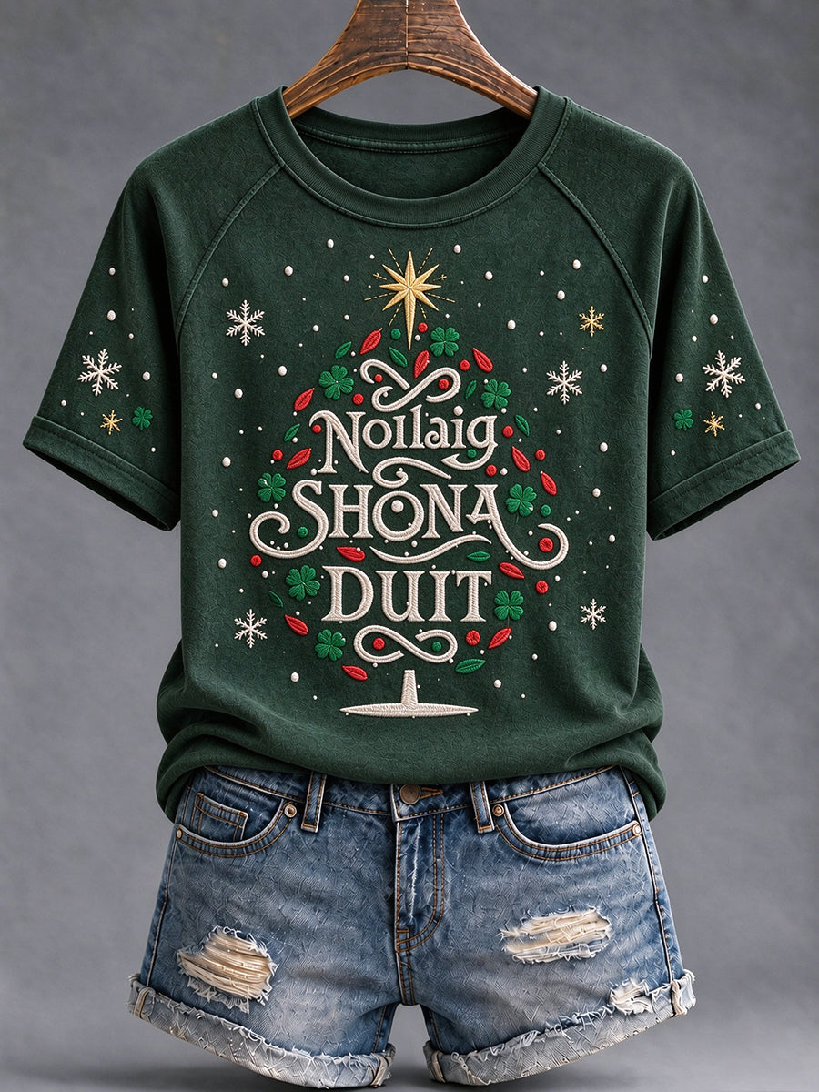 Women's Merry Christmas Raglan Sleeve T-shirt