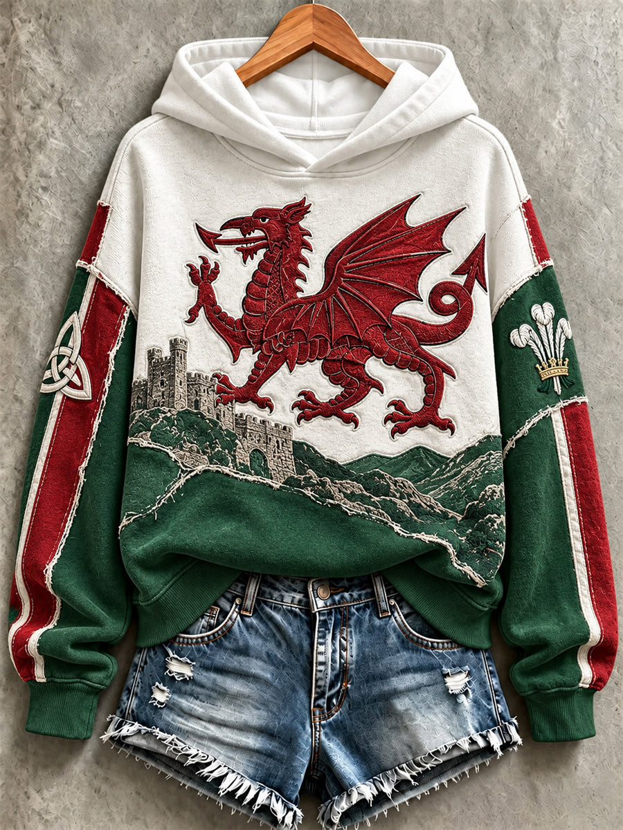 Women's Welsh Dragon Print Sweatshirt