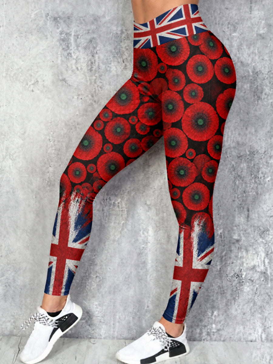 Women's Remembrance Day Lest We Forget High Waisted Leggings