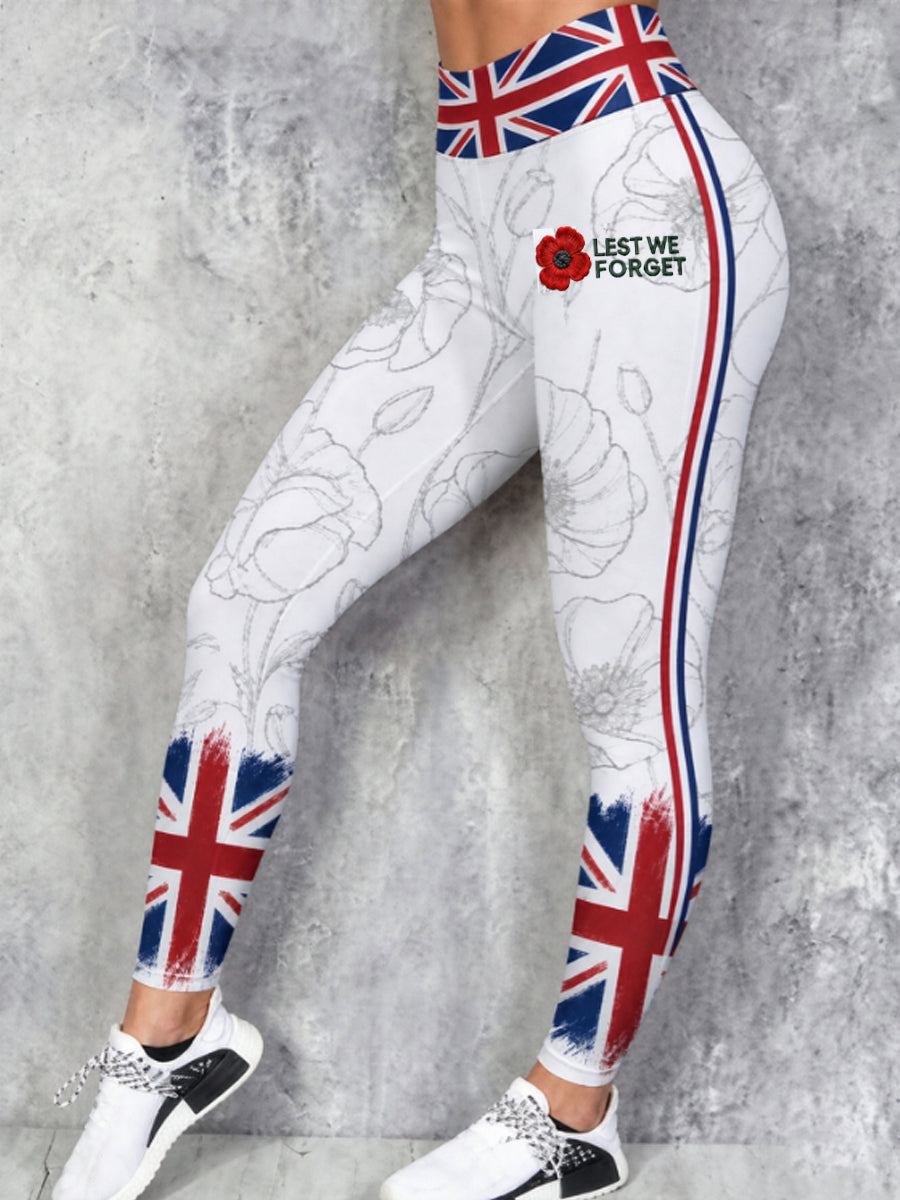 Women's Remembrance Day Lest We Forget High Waisted Leggings
