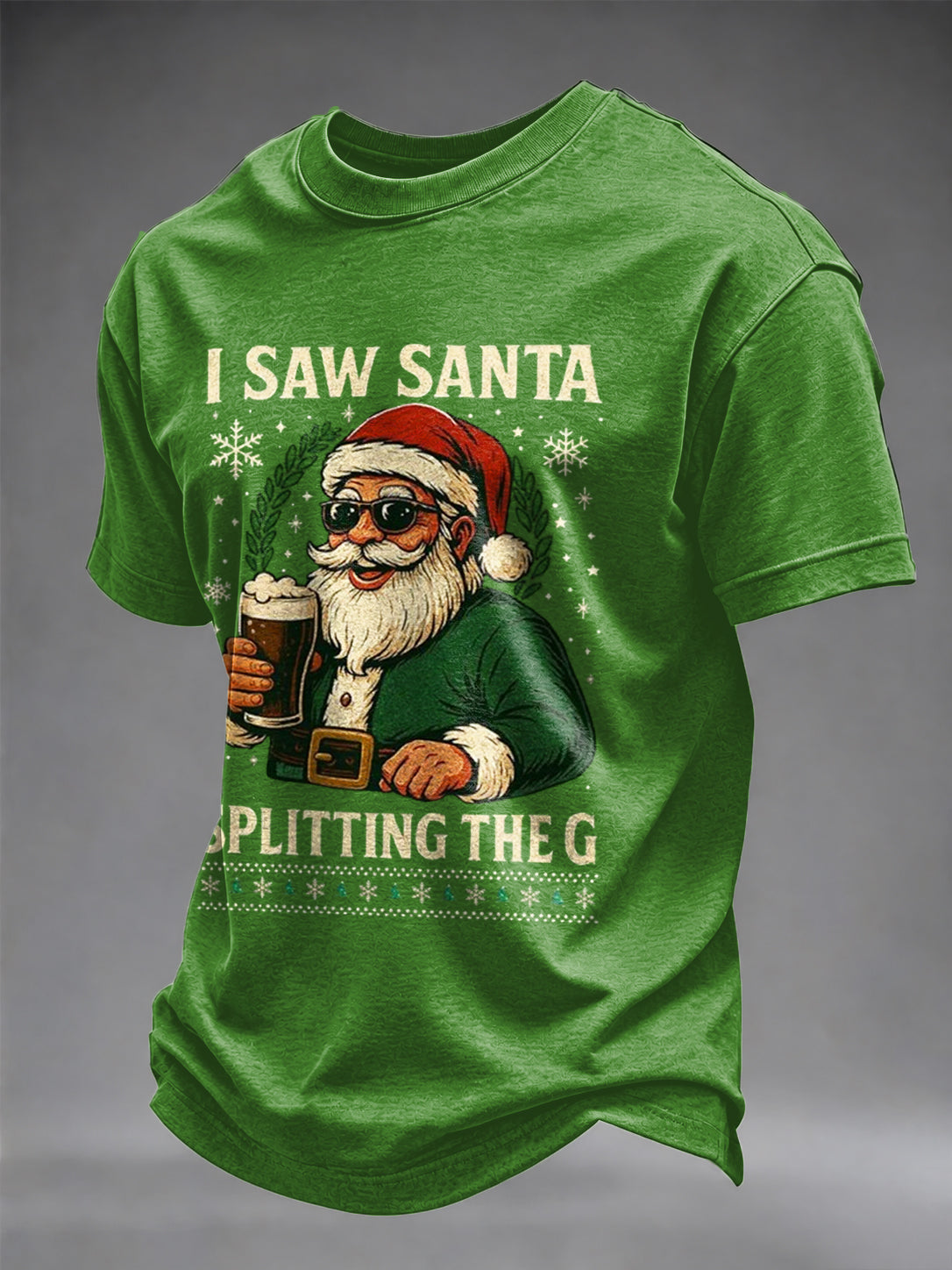 Men's Irish Christmas Print Casual T-shirt