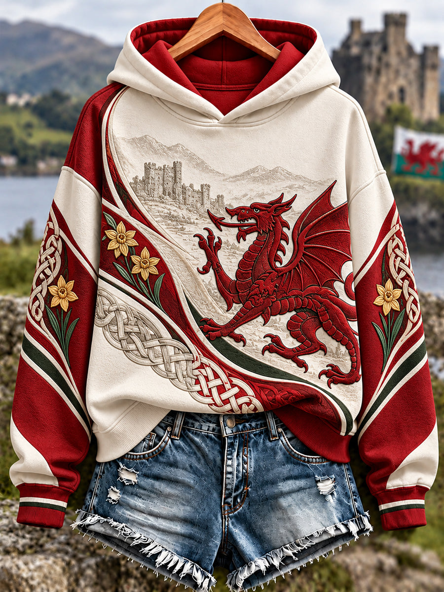 Women's Welsh Dragon Print Sweatshirt