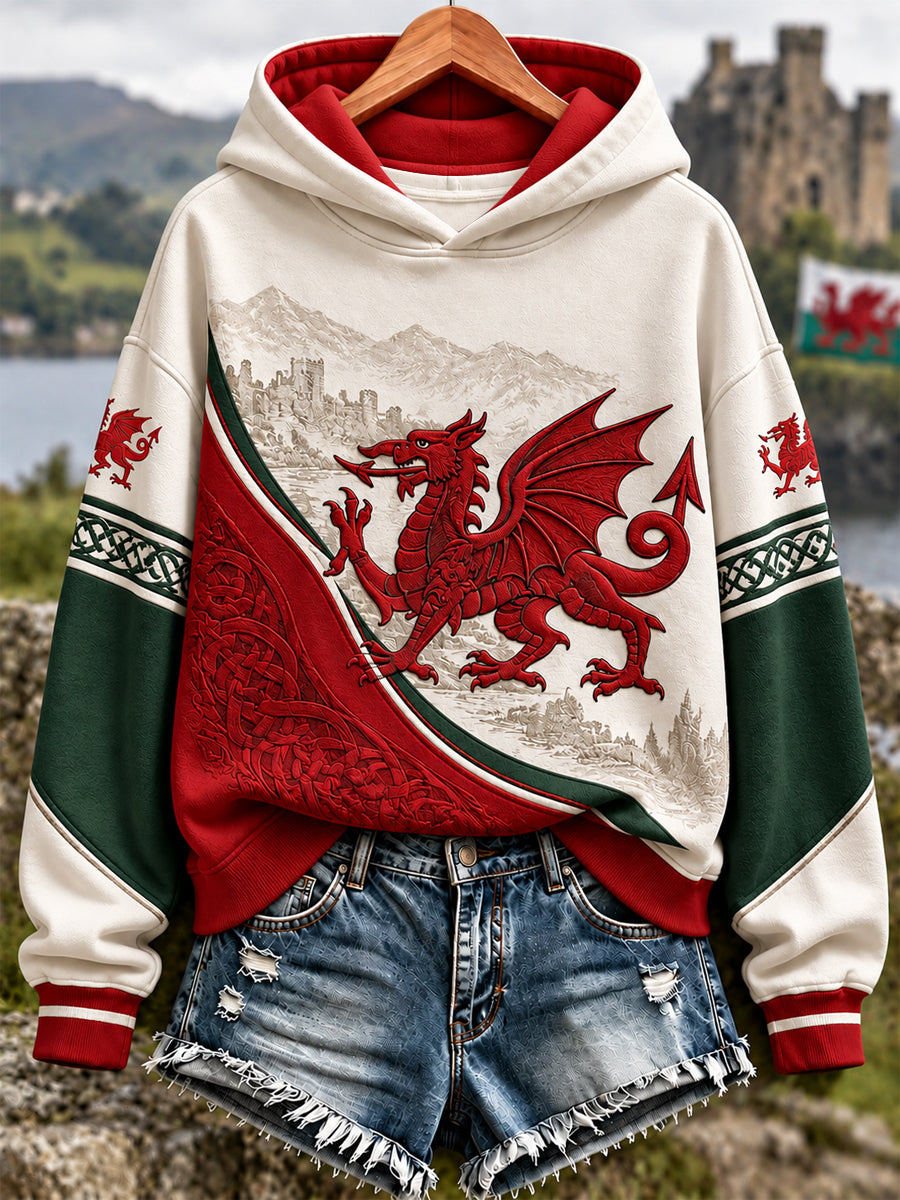 Women's Welsh Dragon Print Sweatshirt
