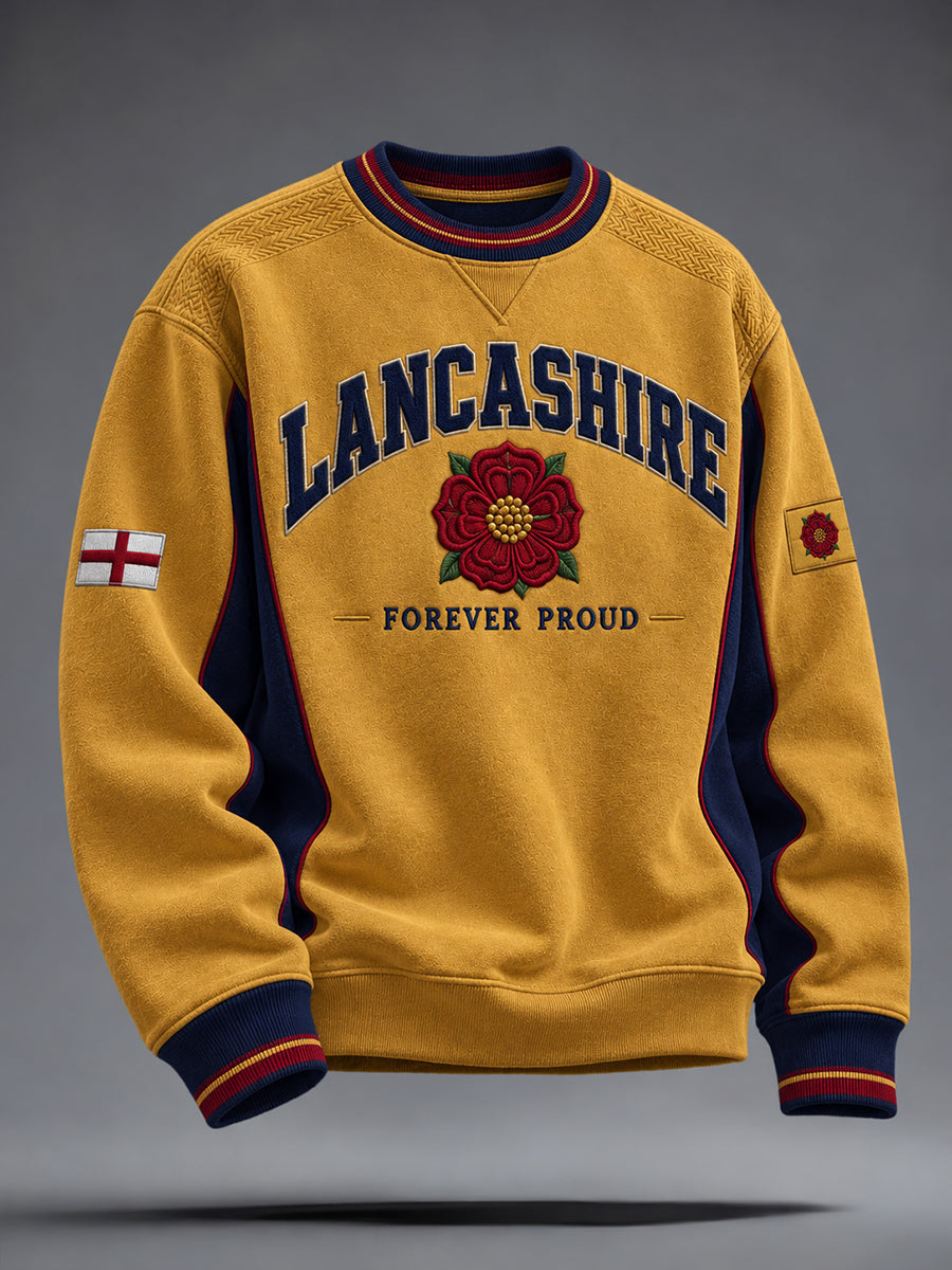 Men's England Lancashire Red Roses Art Printed Sweatshirt