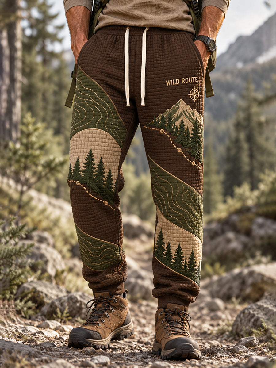 Men's Wilderness Trail Print Hike Lovers Casual Pants